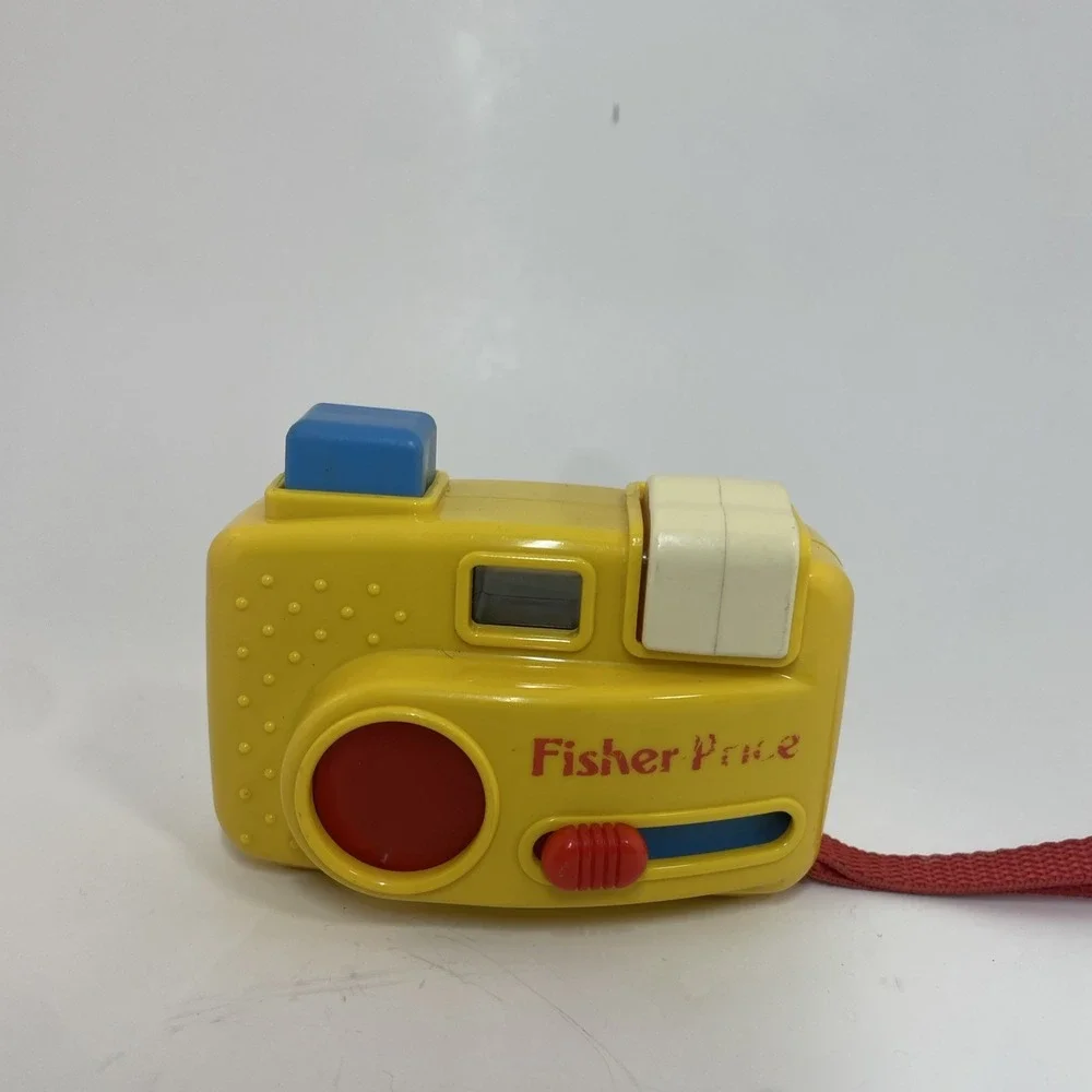 Fisher Price Yellow Pretend Play Toy Camera with Red Strap - Picture 2 of 4